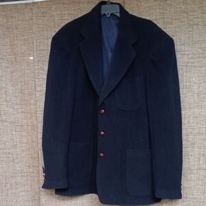 Gant Black Navy Wool Cashmere Jacket Coat